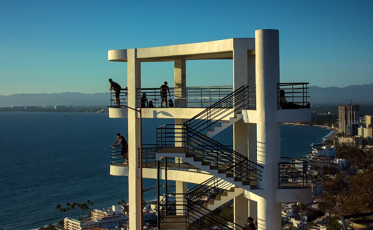 Puerto Vallarta and Banderas Bay viewed from the Mirador lookout.